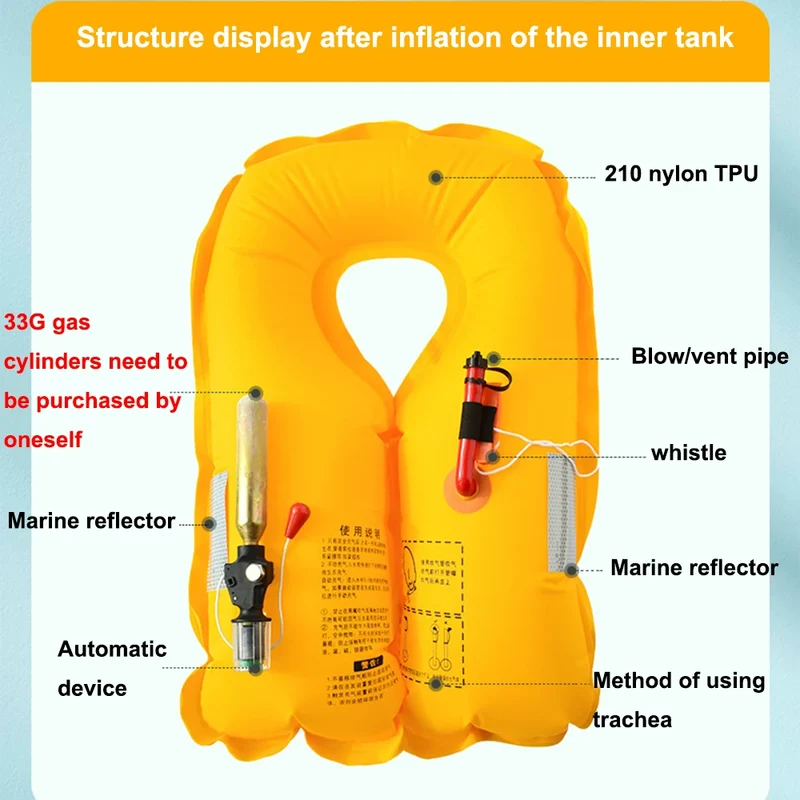 Accessoire Gonflable Gilet Sauvetage Nautique Double Poche