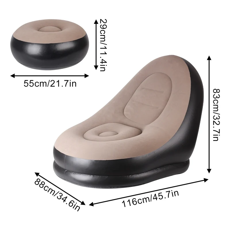 Canapé Gonflable Repose-Pieds Multicolore Etanche