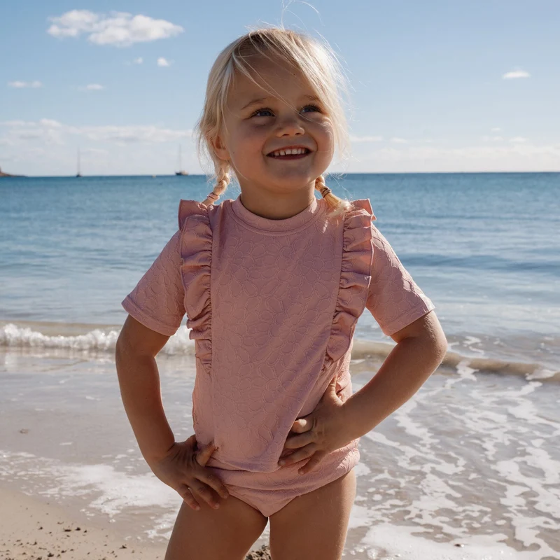 Zwemshirt korte mouw - Roze