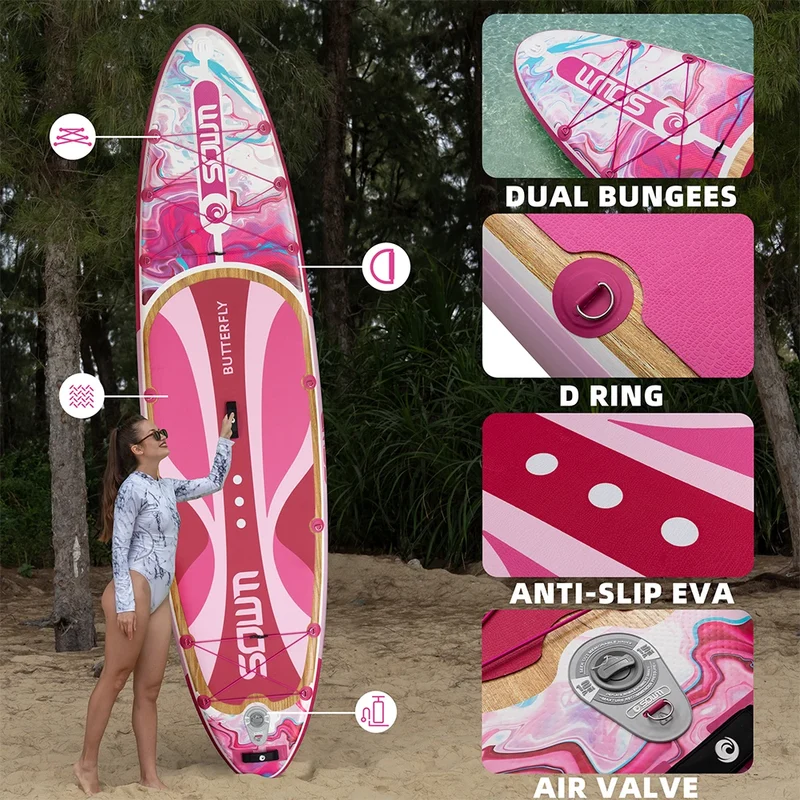 Stand Up Paddle Gonflable Rose Pêche