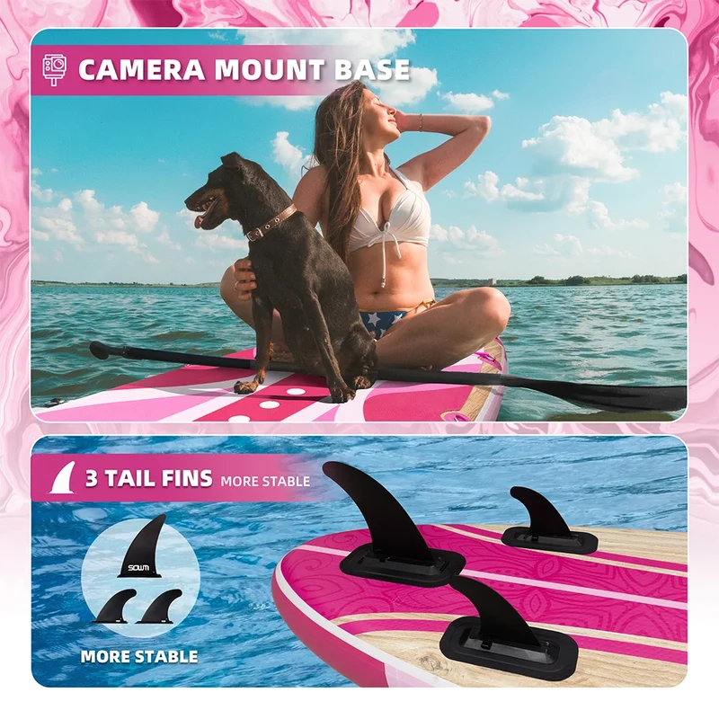 Stand Up Paddle Gonflable Rose Pêche