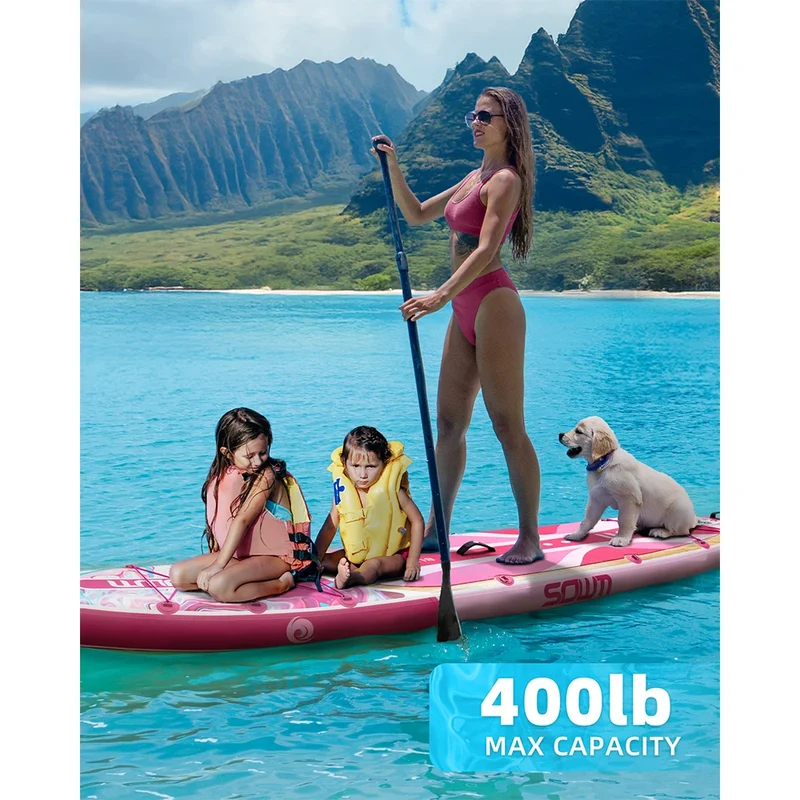 Stand Up Paddle Gonflable Rose Pêche