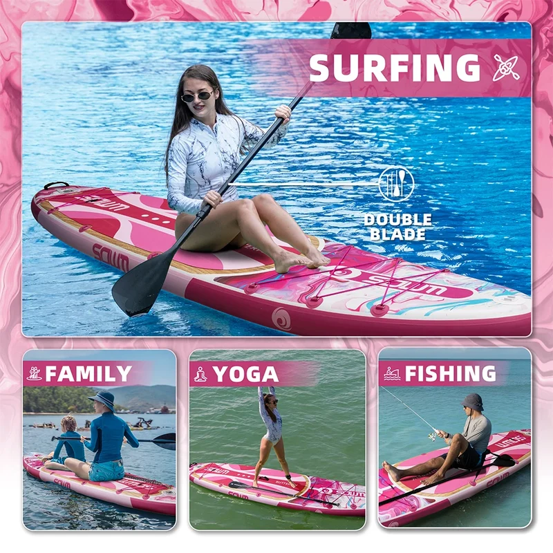 Stand Up Paddle Gonflable Rose Pêche