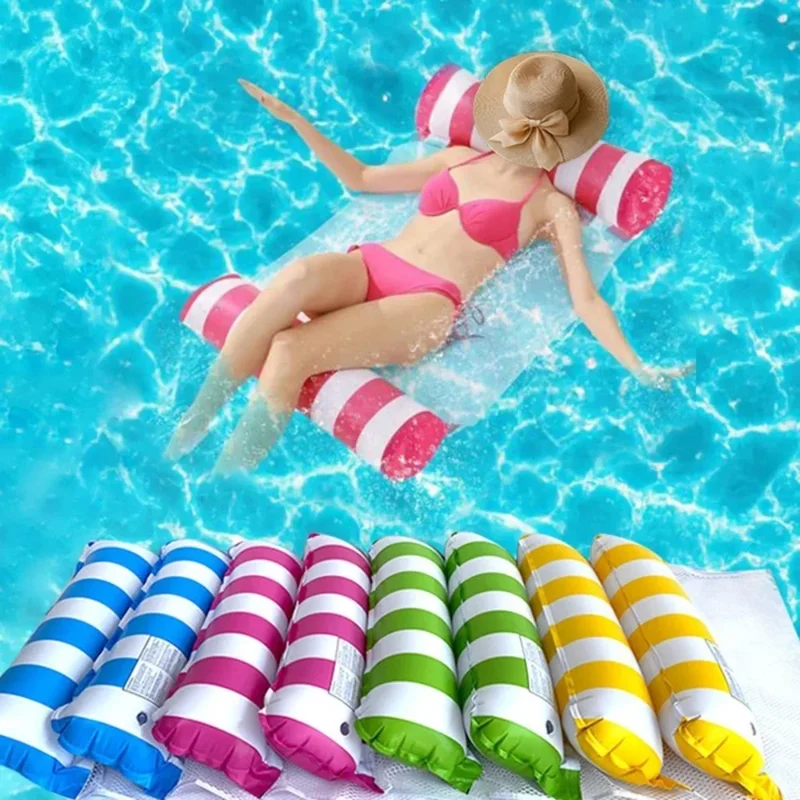 Bouée Gonflable Matelas Rayé Piscine