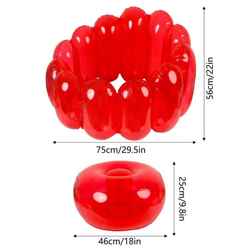 Canapé Gonflable Pouf Rouge Résistant