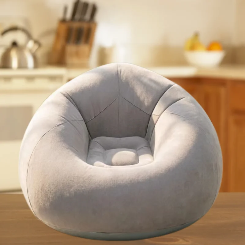 Canapé Gonflable Rond Gris Moelleux