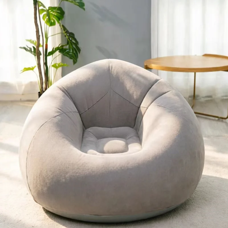Canapé Gonflable Rond Gris Moelleux