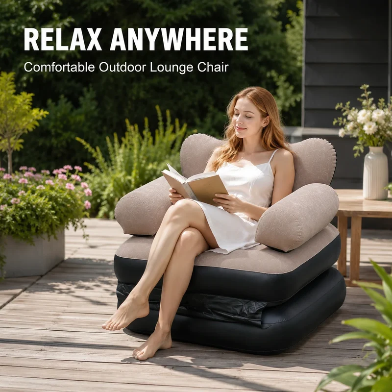 Canapé Gonflable Fauteuil Accoudoirs Camping