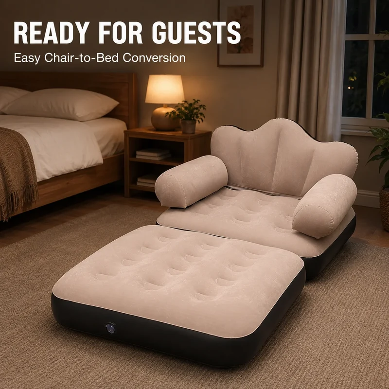 Canapé Gonflable Fauteuil Accoudoirs Camping
