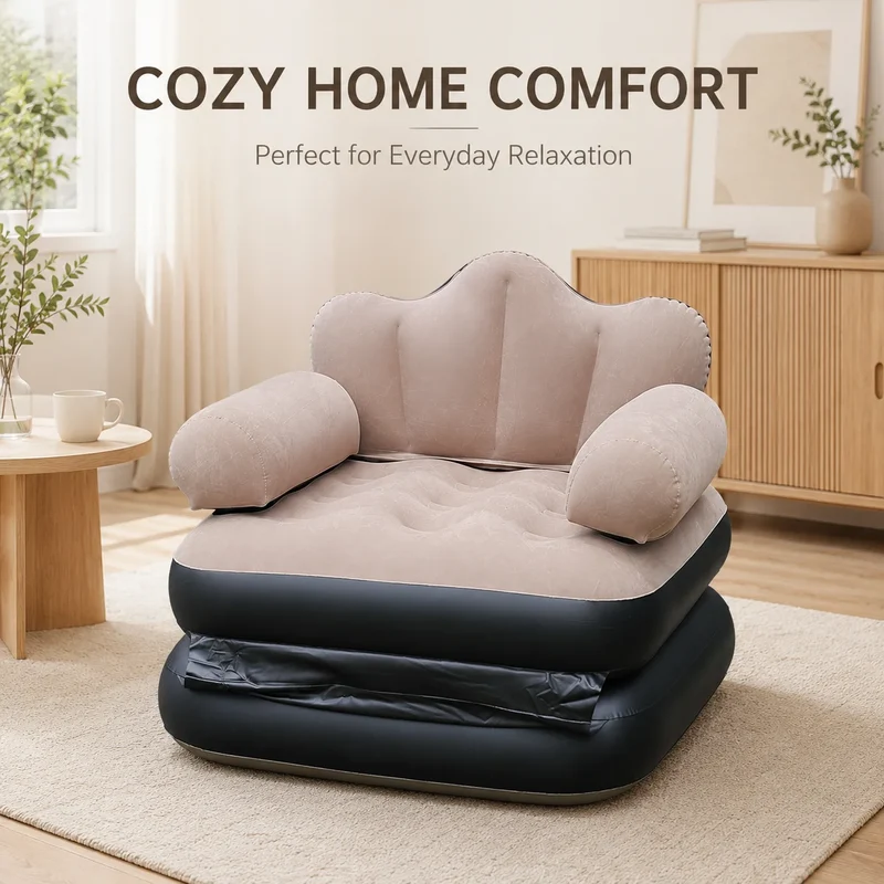 Canapé Gonflable Fauteuil Accoudoirs Camping