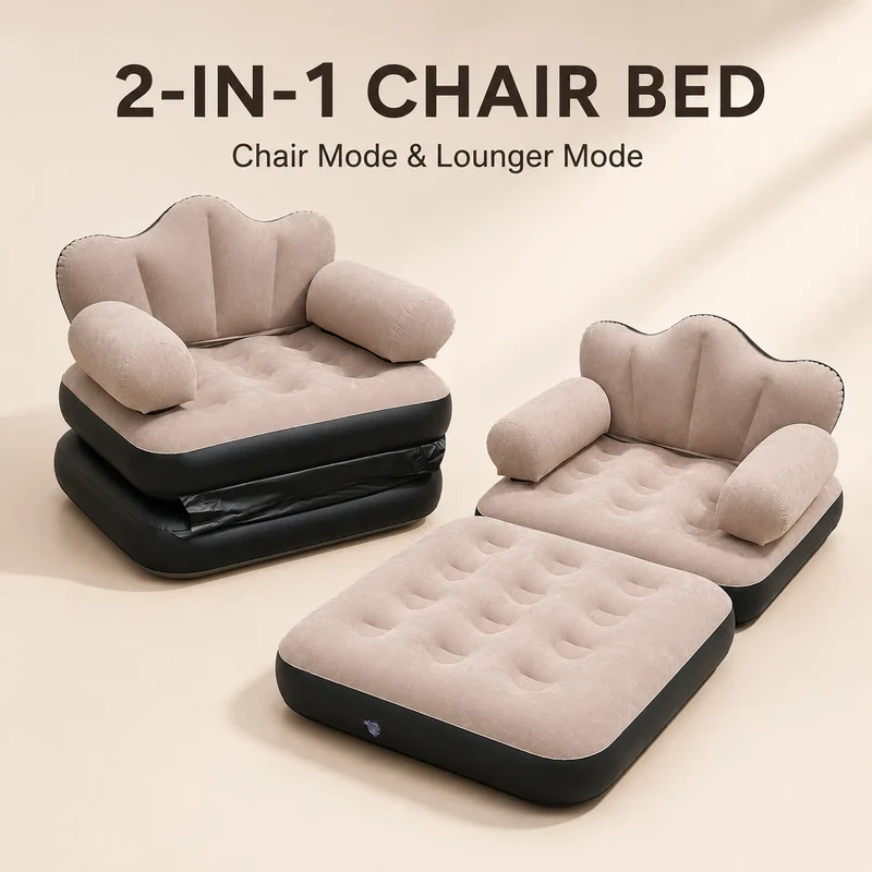Canapé Gonflable Fauteuil Accoudoirs Camping