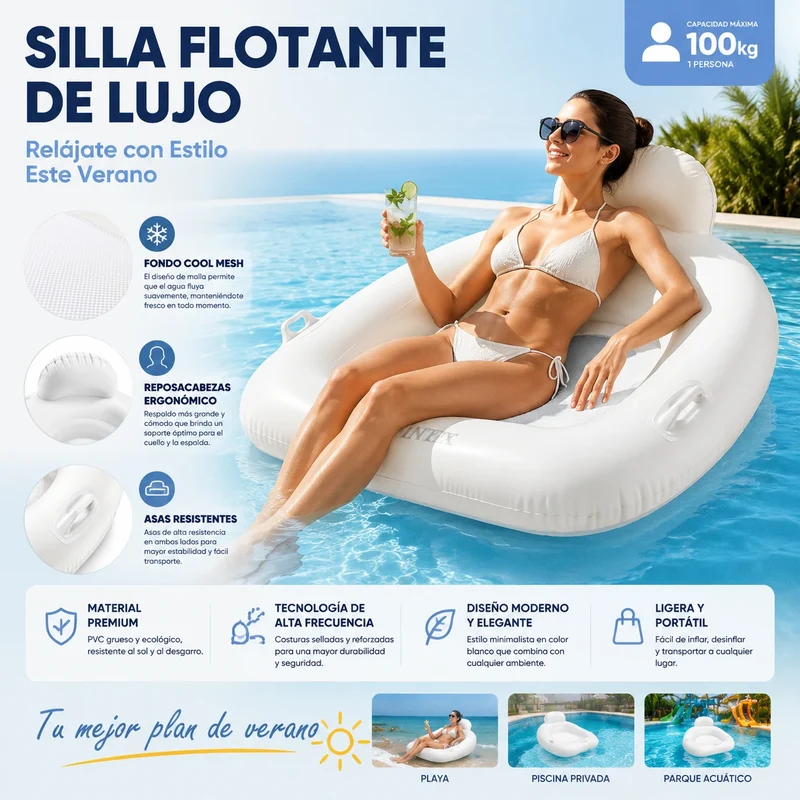 Canapé Gonflable Flottant Piscine Plage