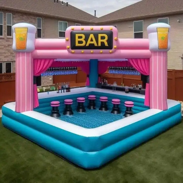 Bar Gonflable Piscine Géant Personnalisable