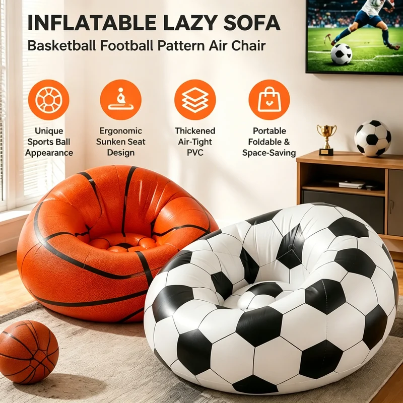 Canapé Gonflable Motif Ballon Sport
