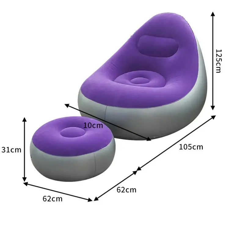 Canapé Gonflable Floqué Pouf Repas