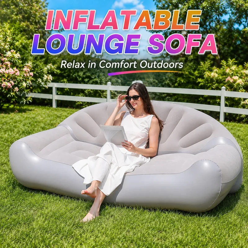 Canapé Gonflable Flocqué Portable Jardin