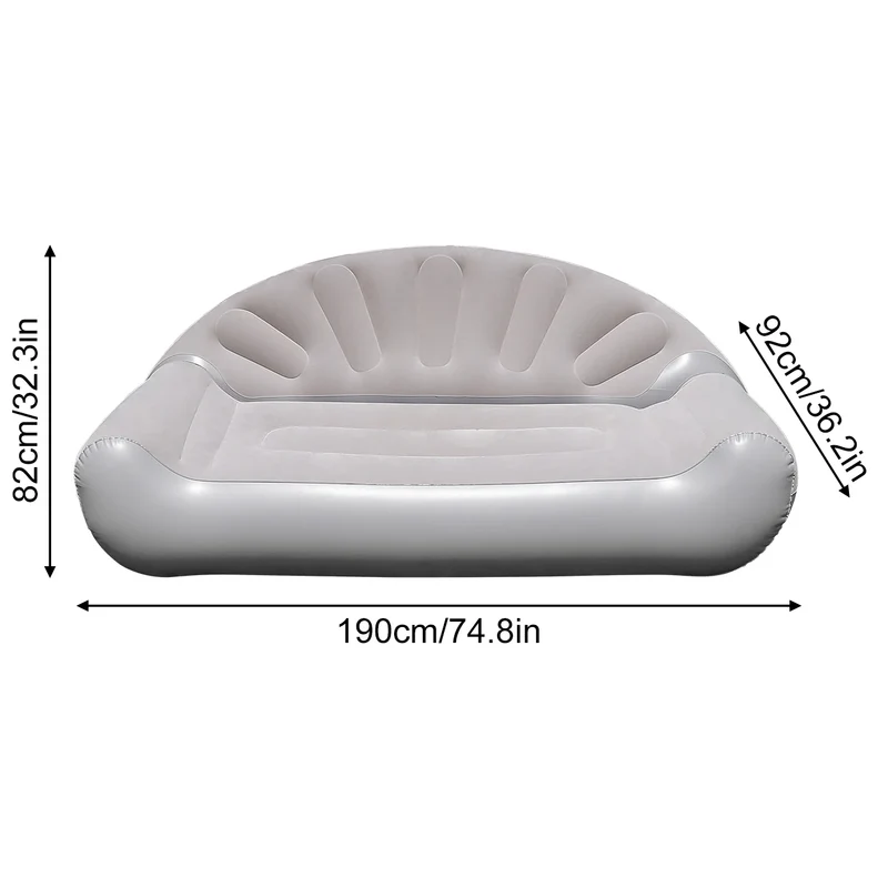 Canapé Gonflable Flocqué Portable Jardin