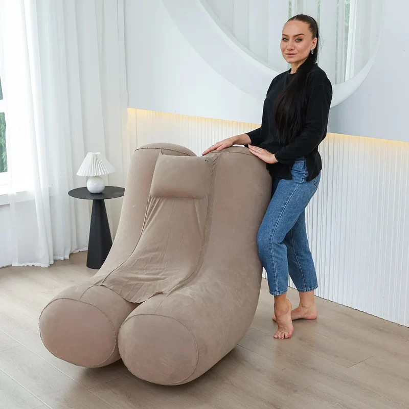 Canapé Gonflable Kaki Pliable Camping