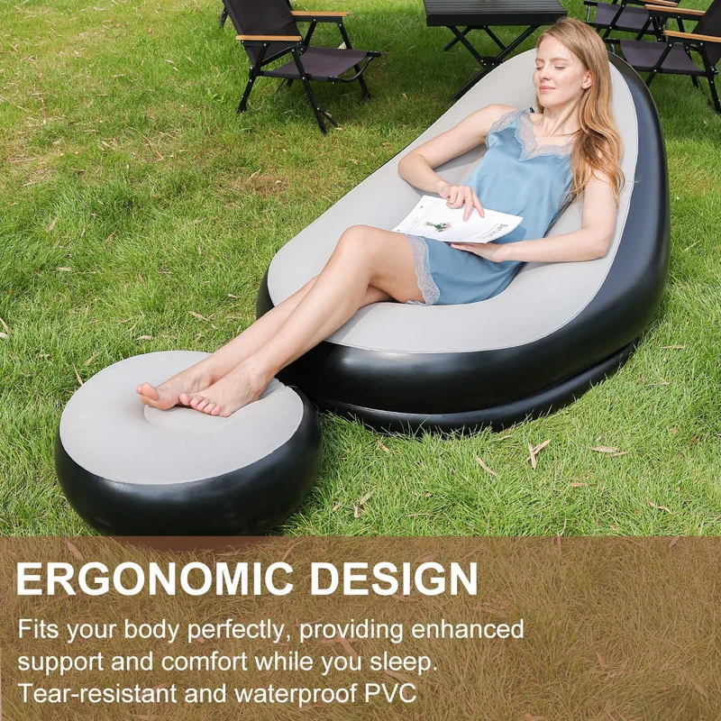 Canapé Gonflable Pliable Repose-Pieds