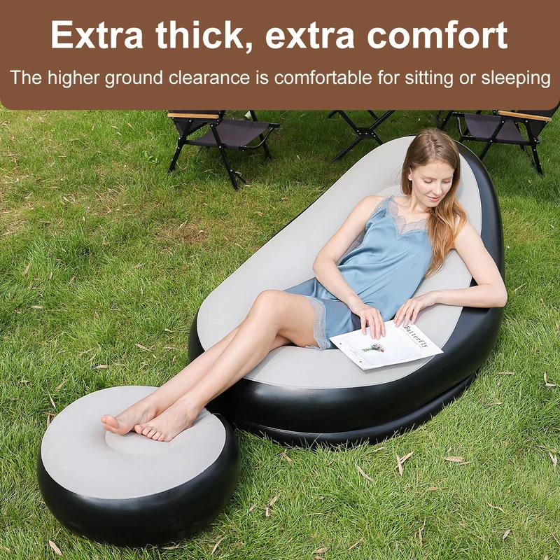 Canapé Gonflable Pliable Repose-Pieds