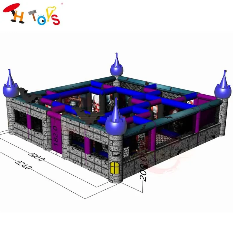 Labyrinthe Gonflable Halloween Laser