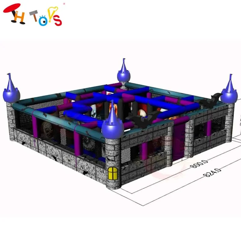 Labyrinthe Gonflable Halloween Laser