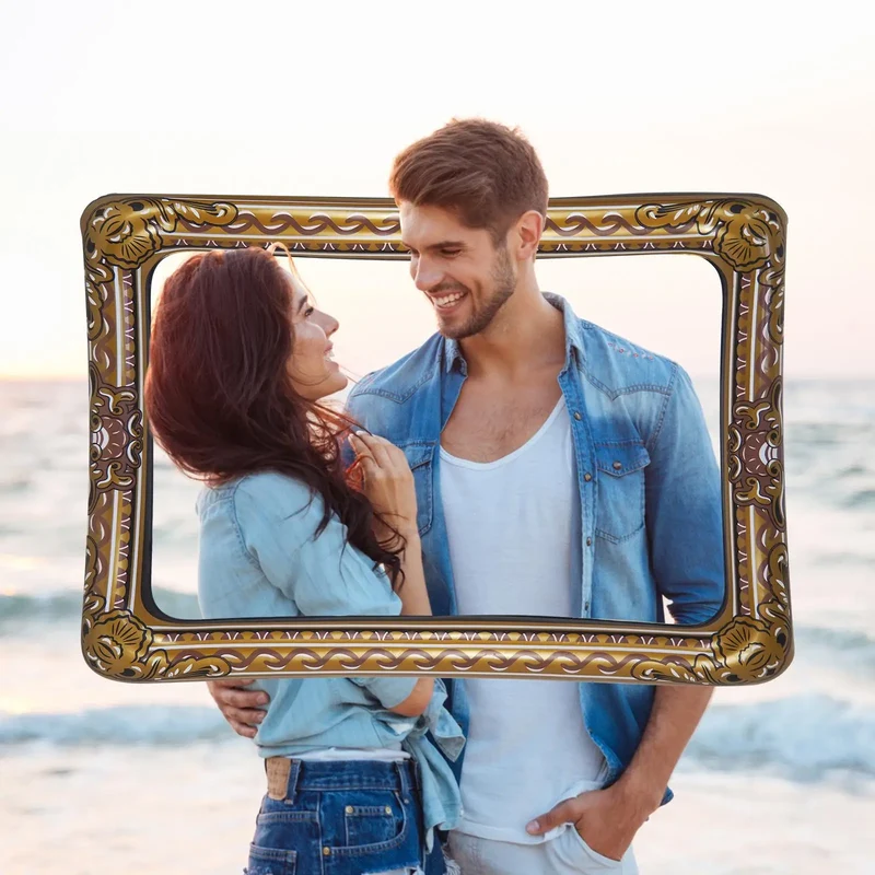 Cadre Photo Gonflable Selfie Baroque Doré