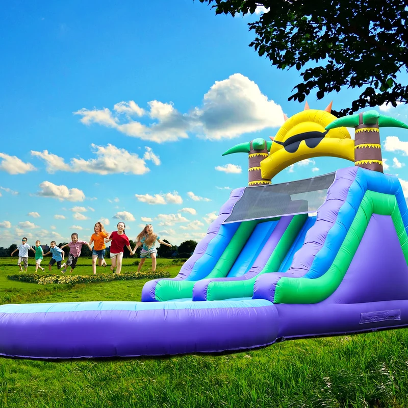 Toboggan Aquatique Gonflable Fleur Double