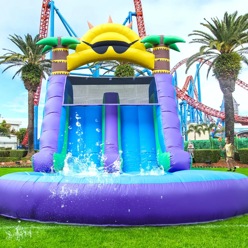 Toboggan Aquatique Gonflable Fleur Double