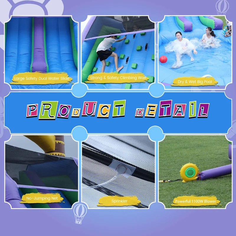 Toboggan Aquatique Gonflable Fleur Double
