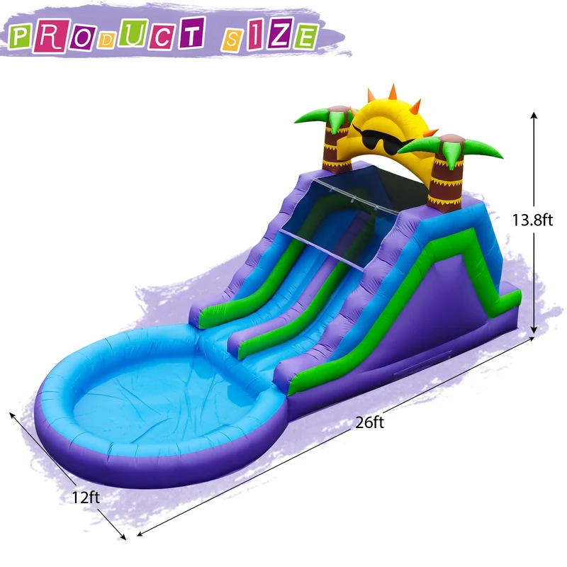 Toboggan Aquatique Gonflable Fleur Double