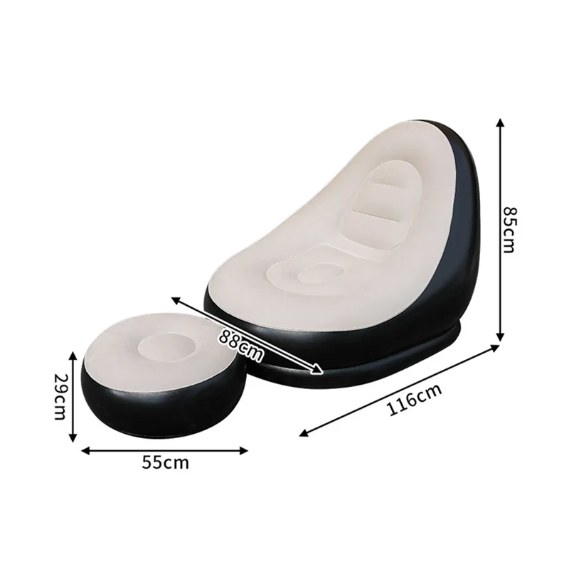 Canapé Gonflable Paresseux Repose-Pieds Pliable