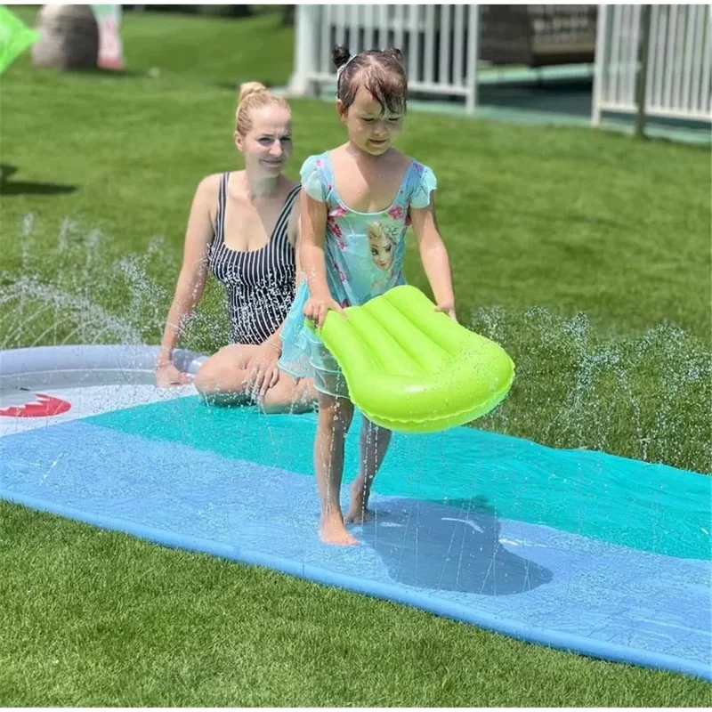 Toboggan Aquatique Gonflable Requin Duo