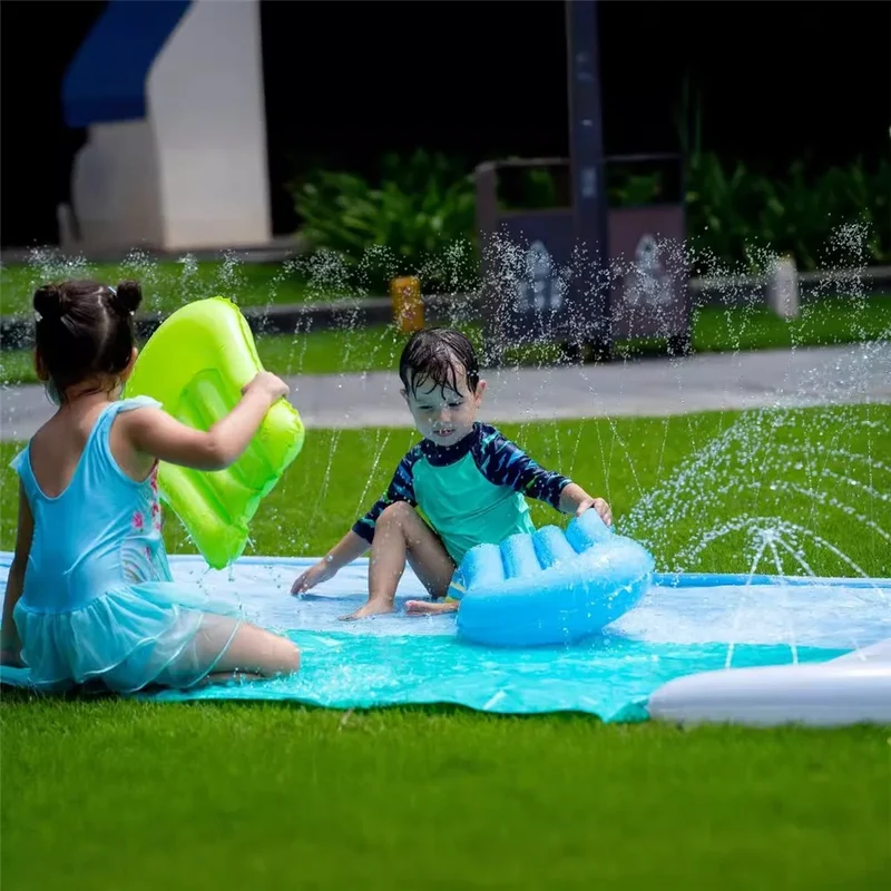 Toboggan Aquatique Gonflable Requin Duo
