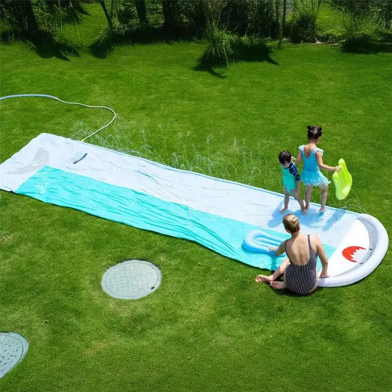 Toboggan Aquatique Gonflable Requin Duo