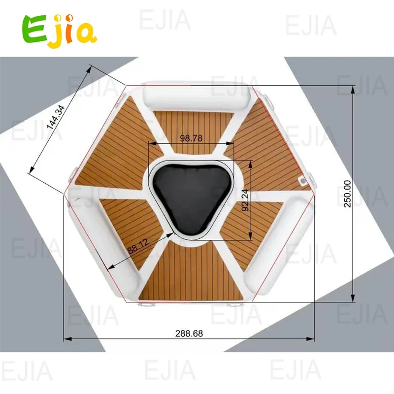 Plateforme Flottante Gonflable Hexagonale 290 cm