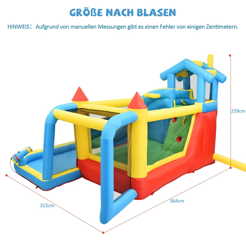 Château Gonflable 5 en 1 Toboggan Piscine