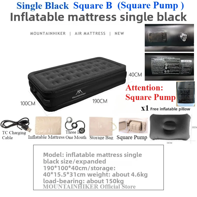 Matelas de Camping Gonflable Pompe Intégrée