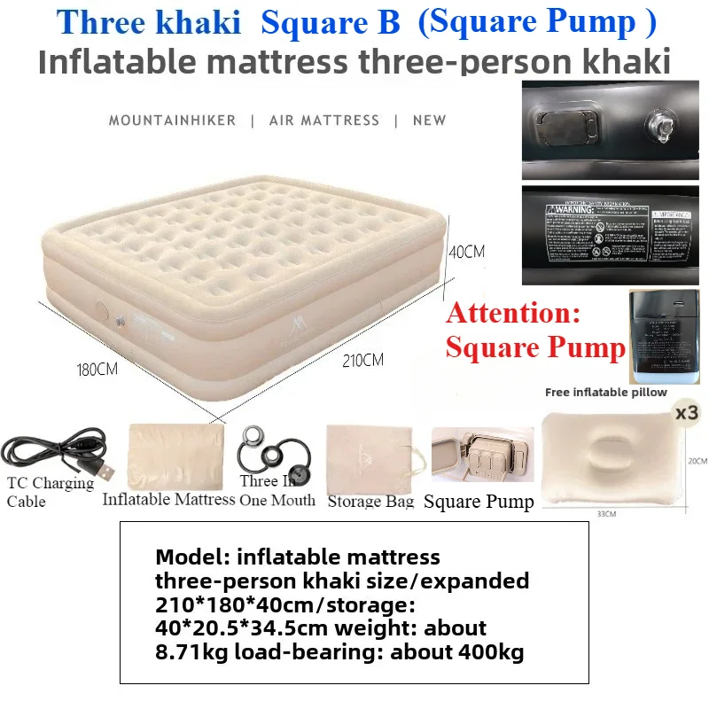 Matelas de Camping Gonflable Pompe Intégrée