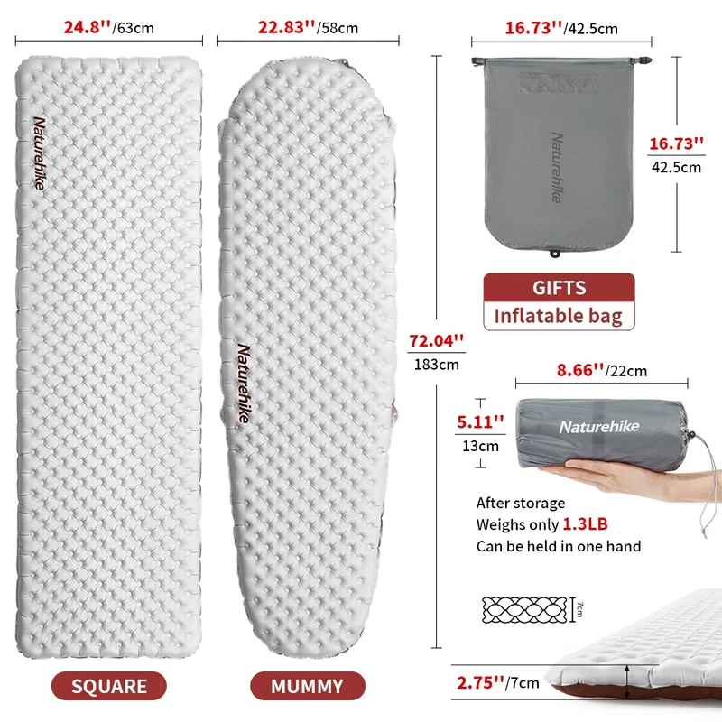 Matelas de Camping Gonflable Ultraléger Compact