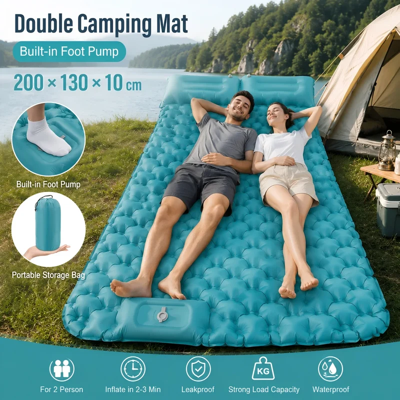 Matelas de Camping Gonflable Duo Pompe