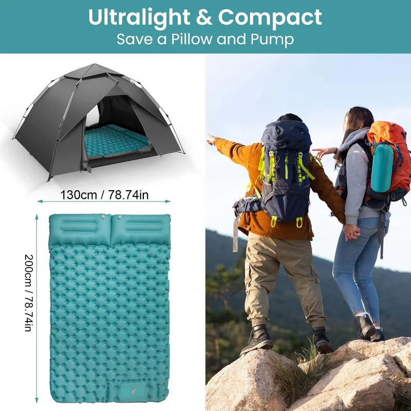 Matelas de Camping Gonflable Duo Pompe