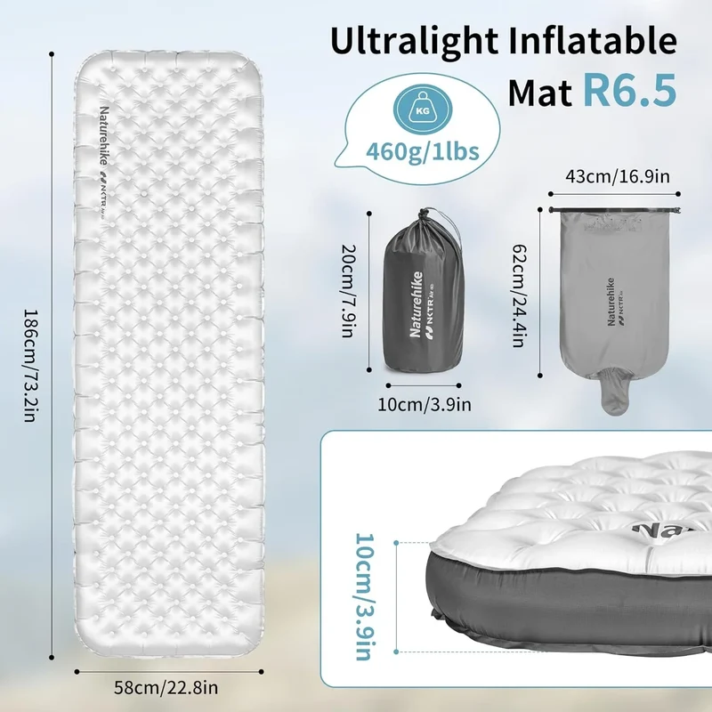 Matelas de Camping Gonflable Isolant R6.5
