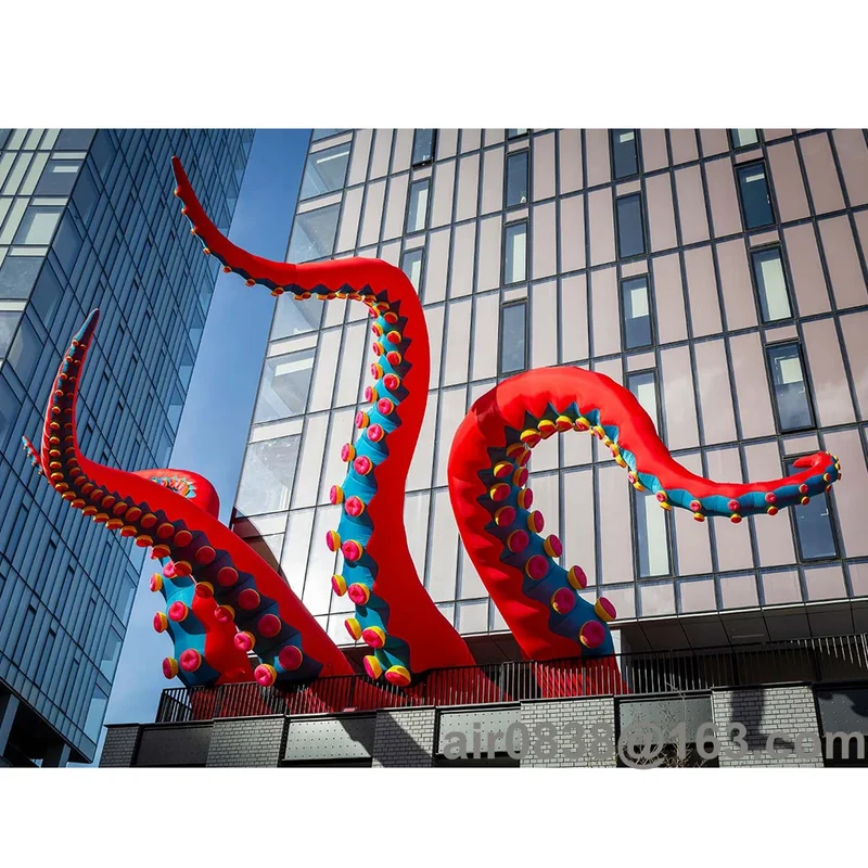 Décoration Gonflable Tentacule Pieuvre Rouge