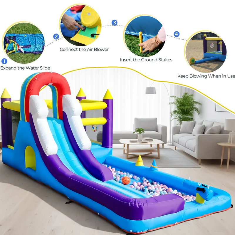 Toboggan Aquatique Gonflable Bassin Enfants