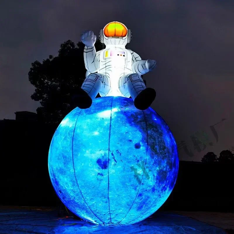 Décoration Gonflable Lune Astronaute LED