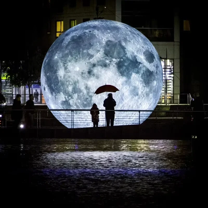 Décoration Gonflable Lune Géante LED