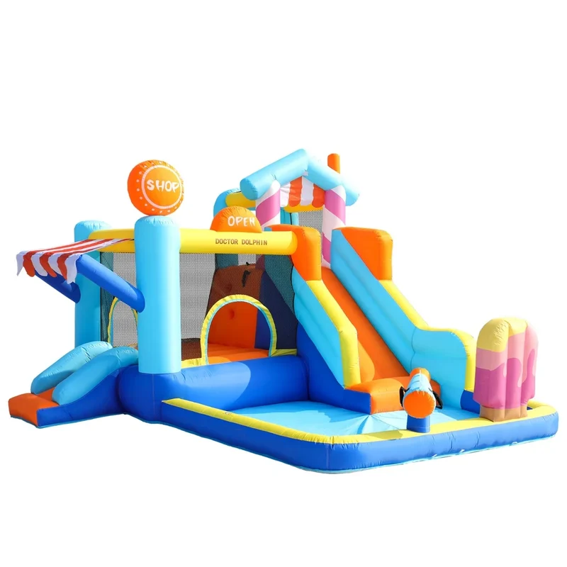 Château Gonflable Double Toboggan Fontaine