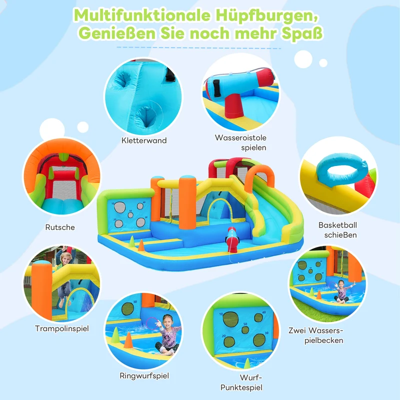 Château Gonflable Toboggan Trampoline Basket