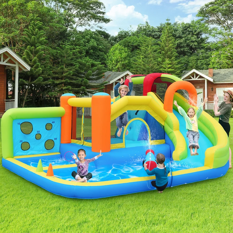 Château Gonflable Toboggan Trampoline Basket